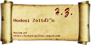 Hodosi Zoltán névjegykártya
